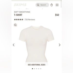 Skims Soft Smoothing Seamless T Shirt XS Marble